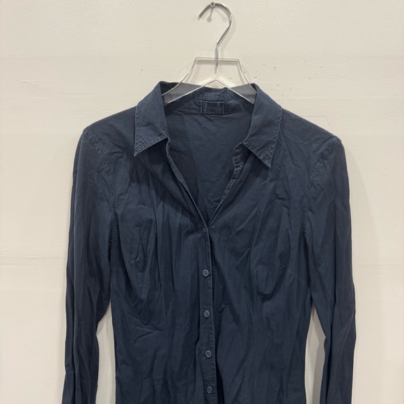 CP Shades Long Sleeve Shirt Dress Button Up Blue Semi-Sheer Medium - Picture 3 of 7